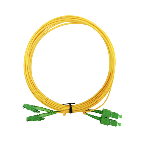 SC/APC to E2000/APC Fiber Optic Cable, Singlemode (5 meter) G657A1 Duplex 2.0 m P/N OSP-P-D-YZ-SCAE2A-5